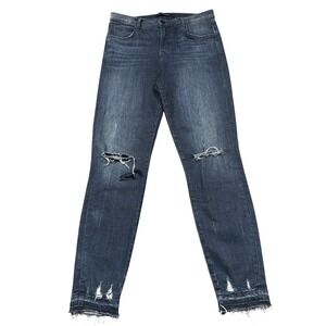 J Brand Alana Flurry High Rise Skinny Jeans Distressed Frayed Hem Women's Sz 29
